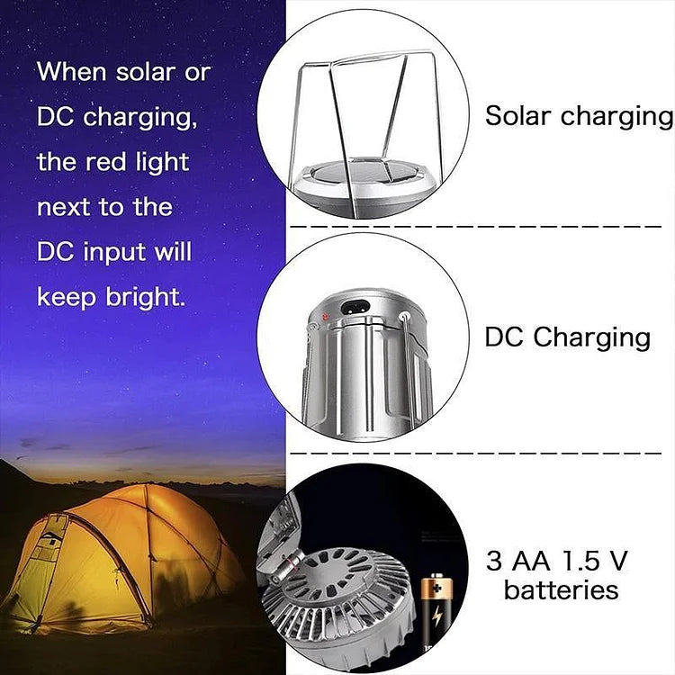 5-in-1 Solar Fan Lantern Portable LED Camping Lantern With Fan💡