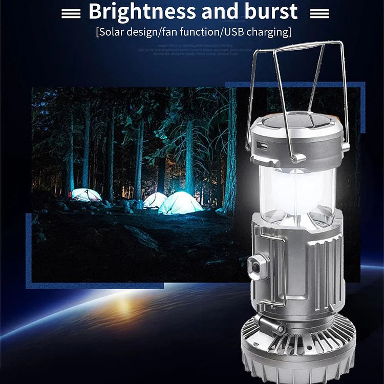 5-in-1 Solar Fan Lantern Portable LED Camping Lantern With Fan💡
